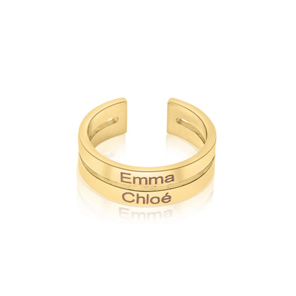 Personalized Open Two-Name Ring