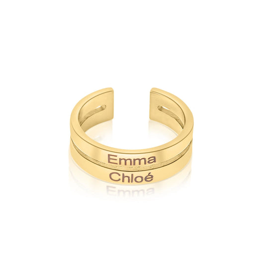 Personalized Open Two-Name Ring