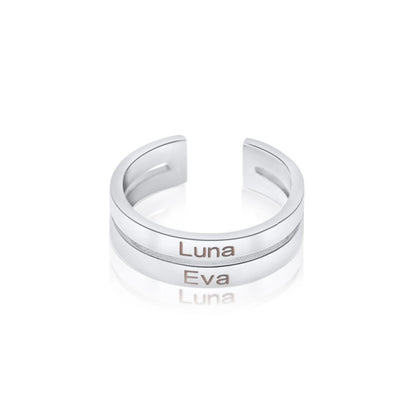 Personalized Open Two-Name Ring