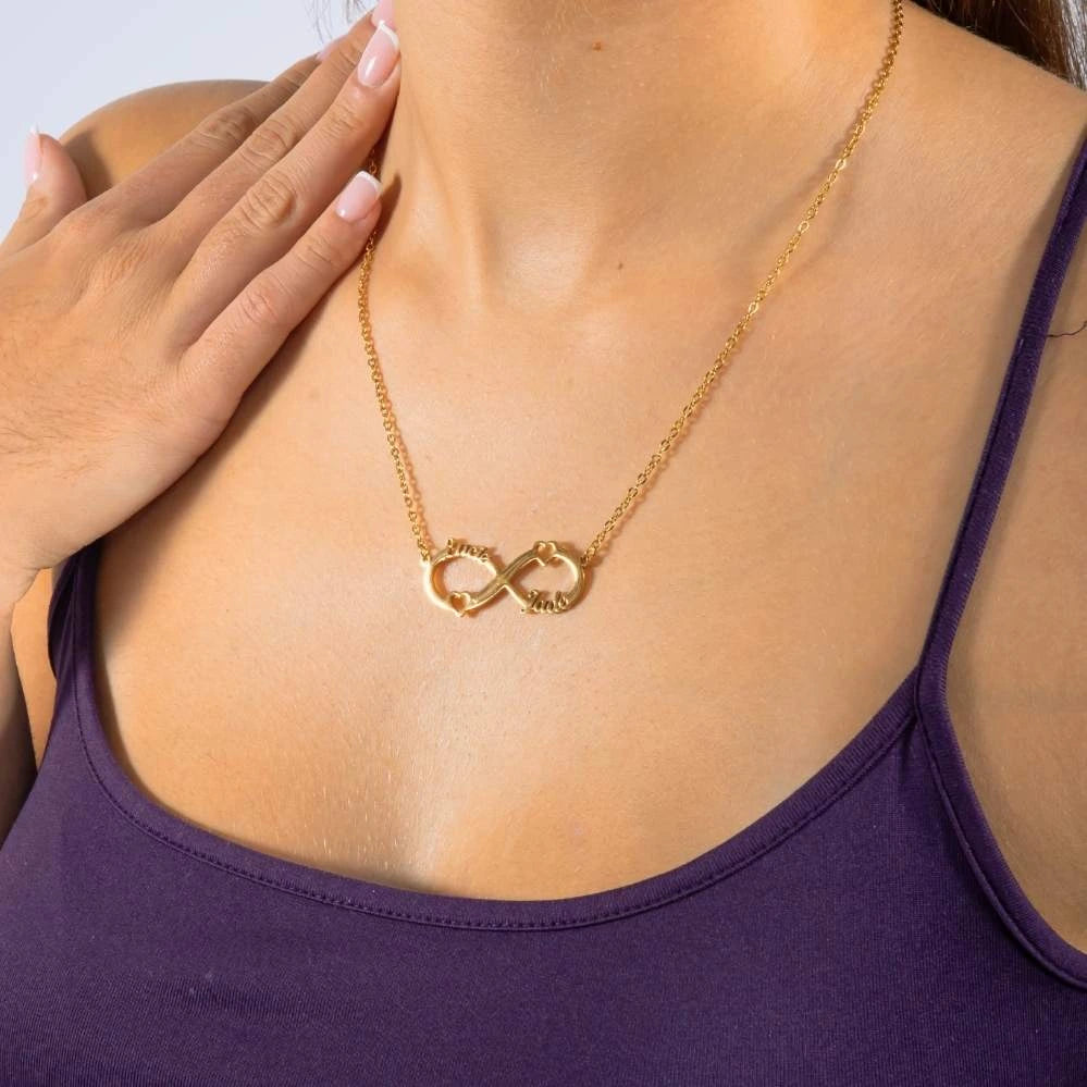 Collier Infini Double Coeur