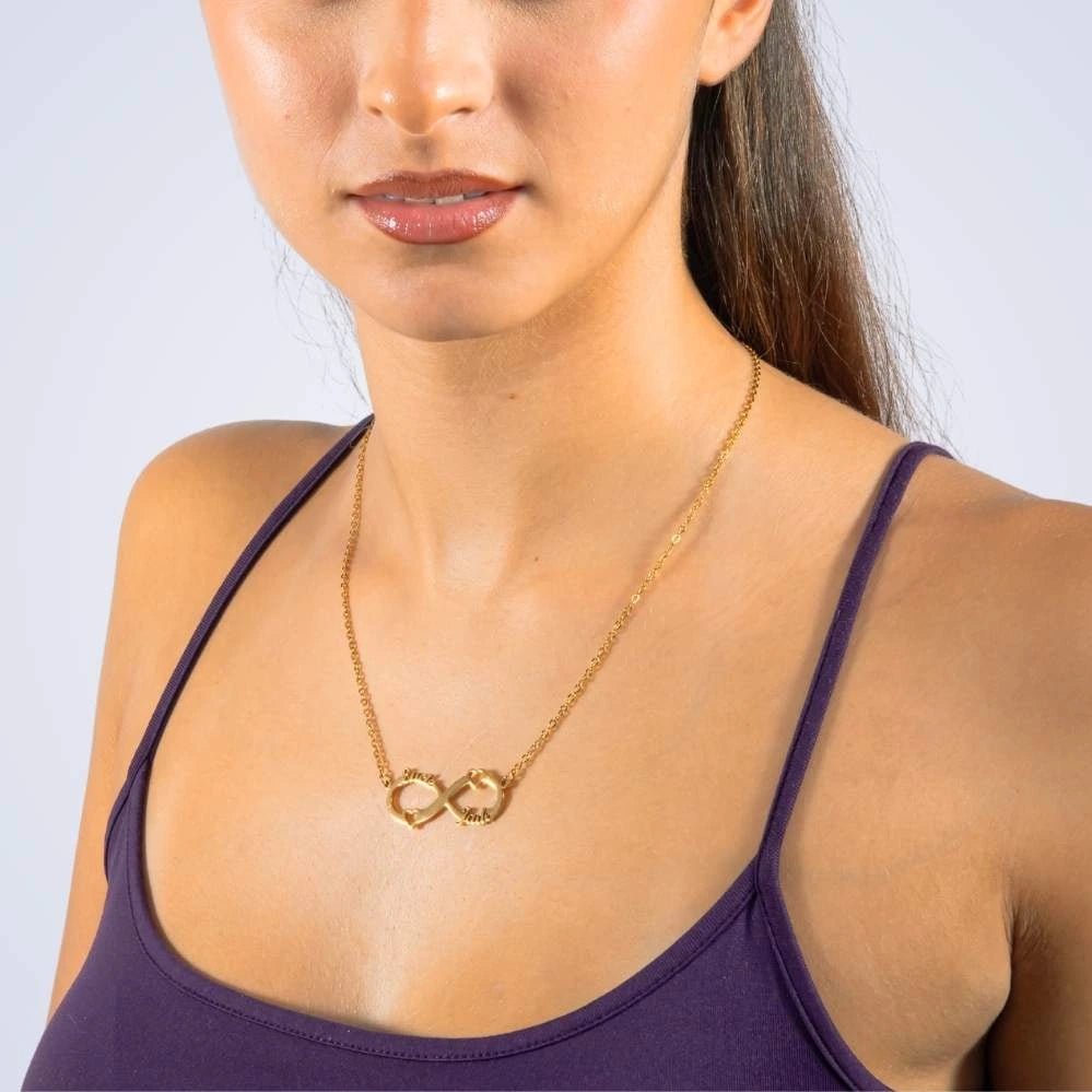 Collier Infini Double Coeur