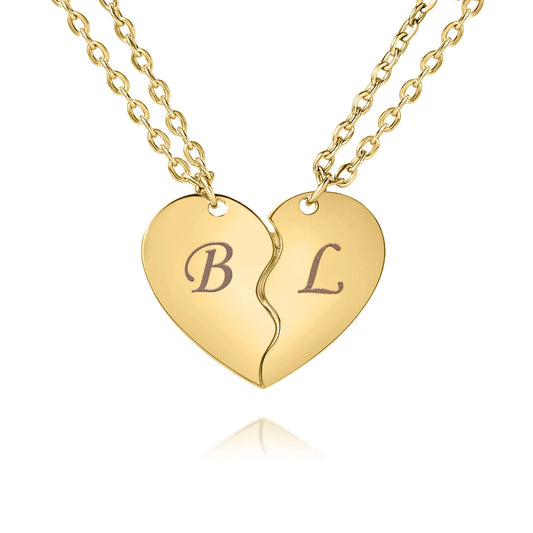 Personalized Split Heart Necklace