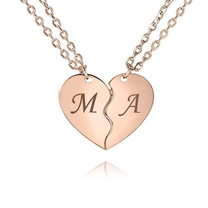 Personalized Split Heart Necklace