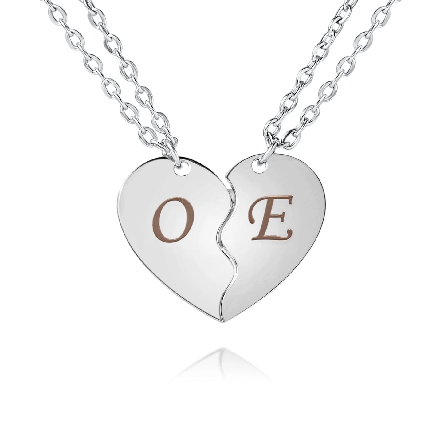 Personalized Split Heart Necklace