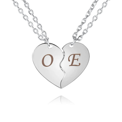 Personalized Split Heart Necklace
