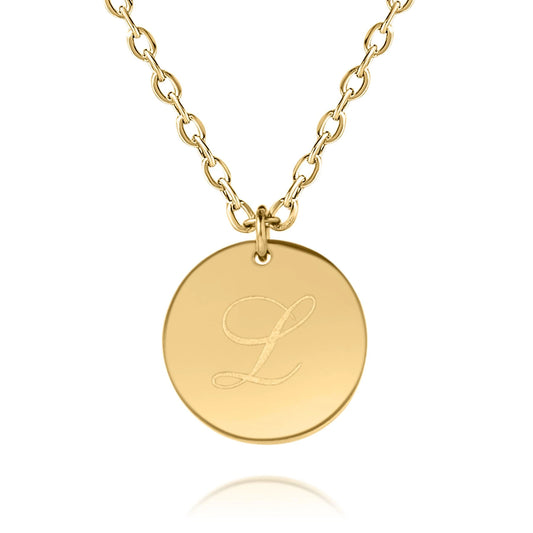 Personalized Engraved Initial Disc Pendant