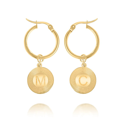 Personalized Sunburst Initial Earrings