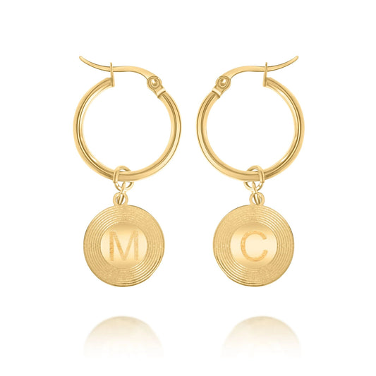 Personalized Sunburst Initial Earrings