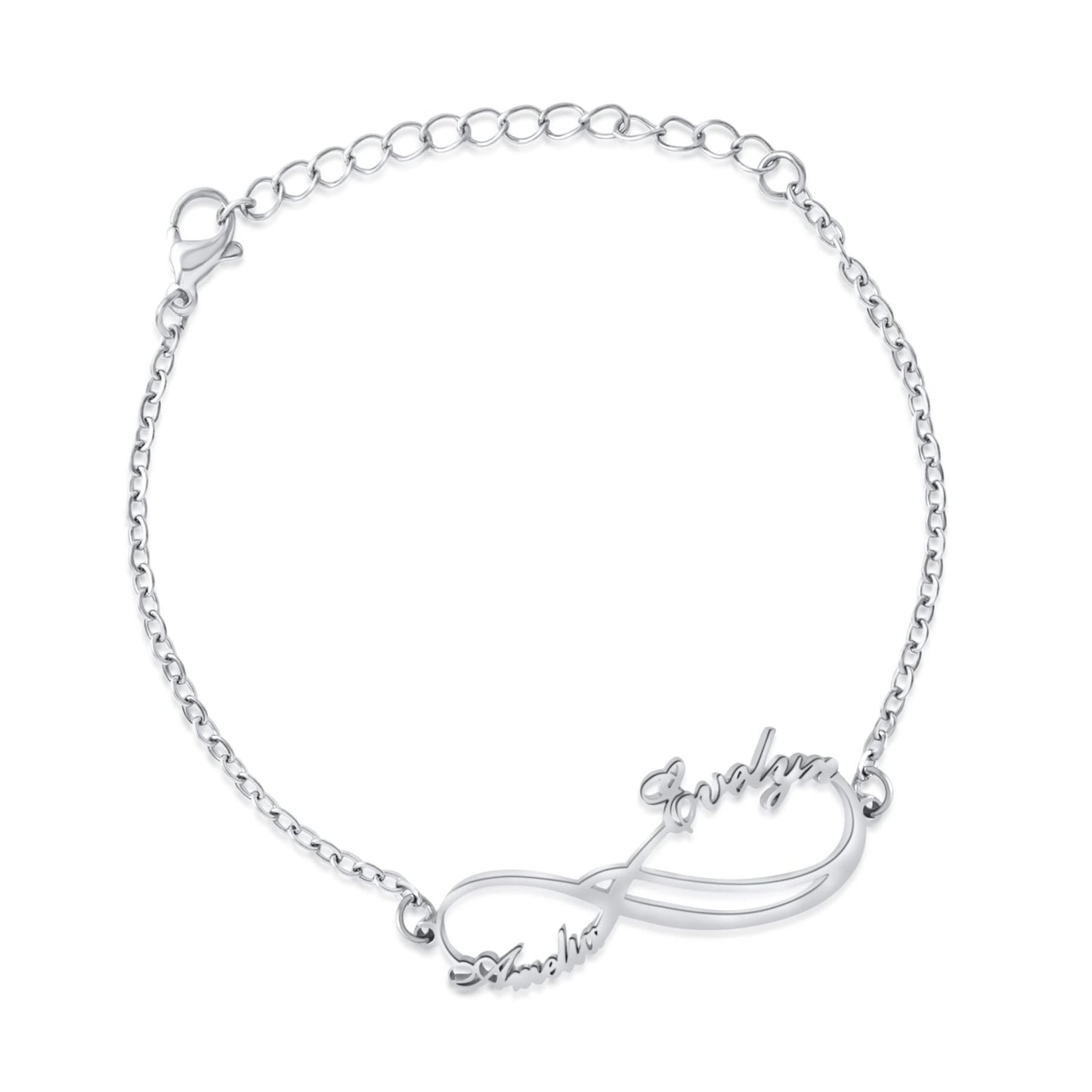 Personalized Double Infinity 2-Name Bracelet