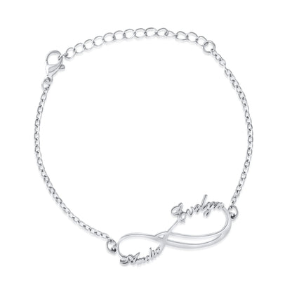 Personalized Double Infinity 2-Name Bracelet