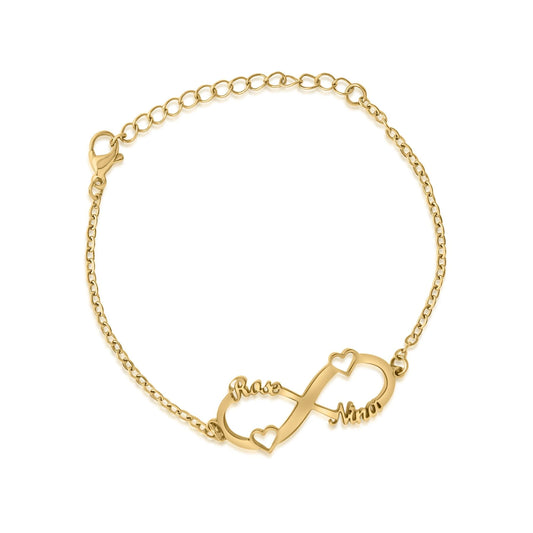 Double Heart Infinity Bracelet