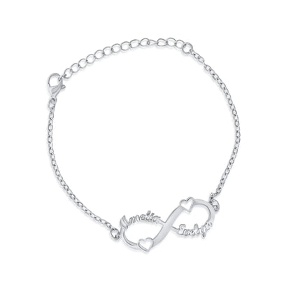 Double Heart Infinity Bracelet