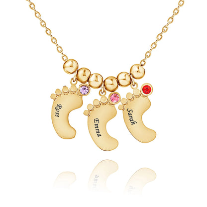 Personalized Baby Footprint Pendant Necklace