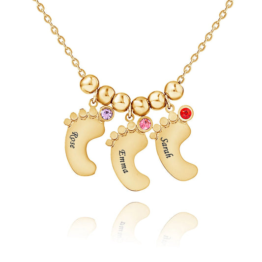 Personalized Baby Footprint Pendant Necklace