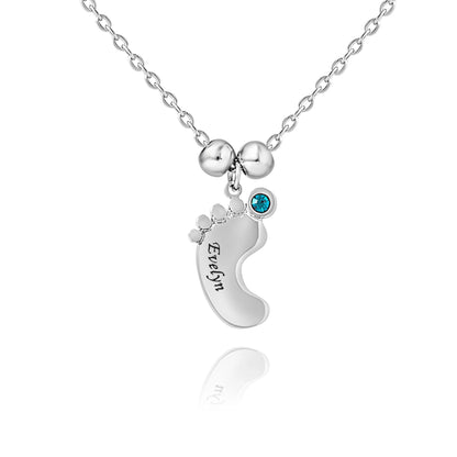 Personalized Baby Footprint Pendant Necklace