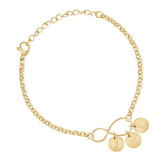 Personalized Infinity Bracelet with Initial Charms