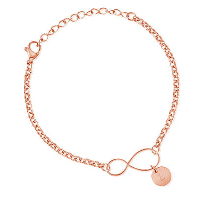 Personalized Infinity Bracelet with Initial Charms