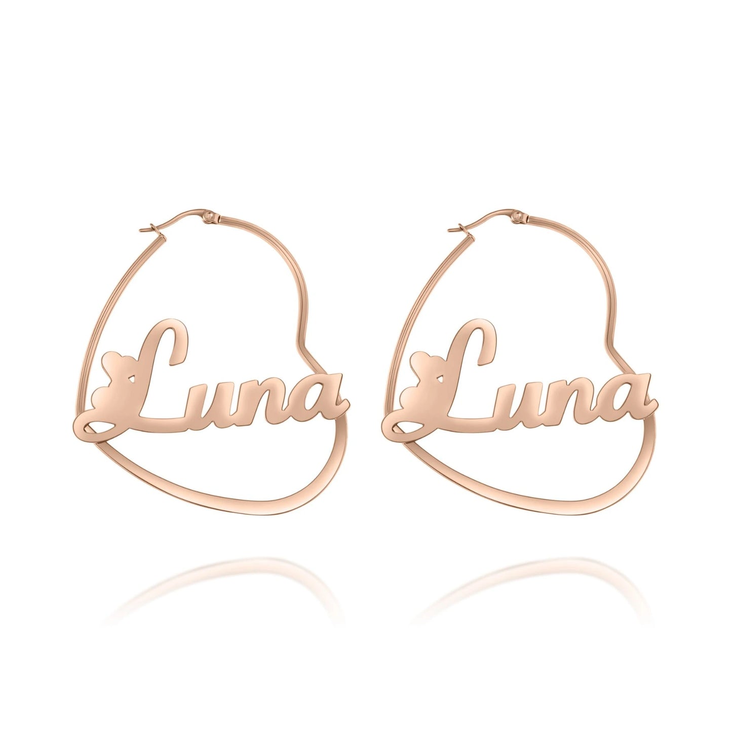 Personalized Heart Hoop Earrings