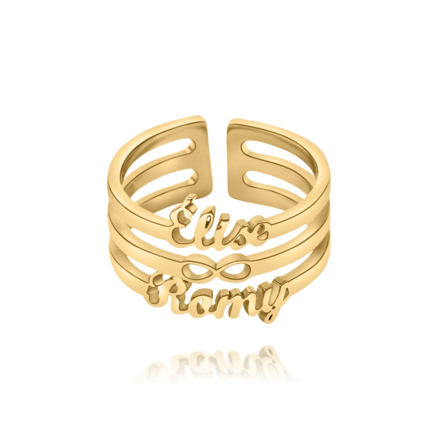 Personalized Infinity Ring with Two Names