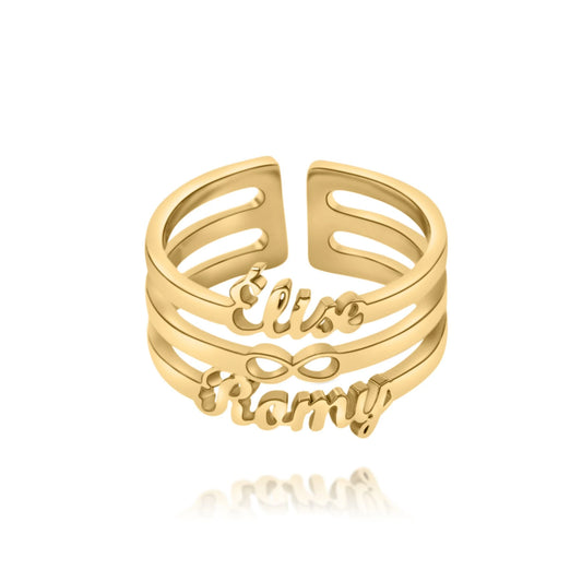 Personalized Infinity Ring with Two Names