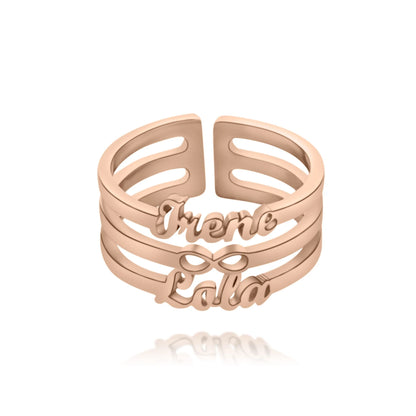 Personalized Infinity Ring with Two Names