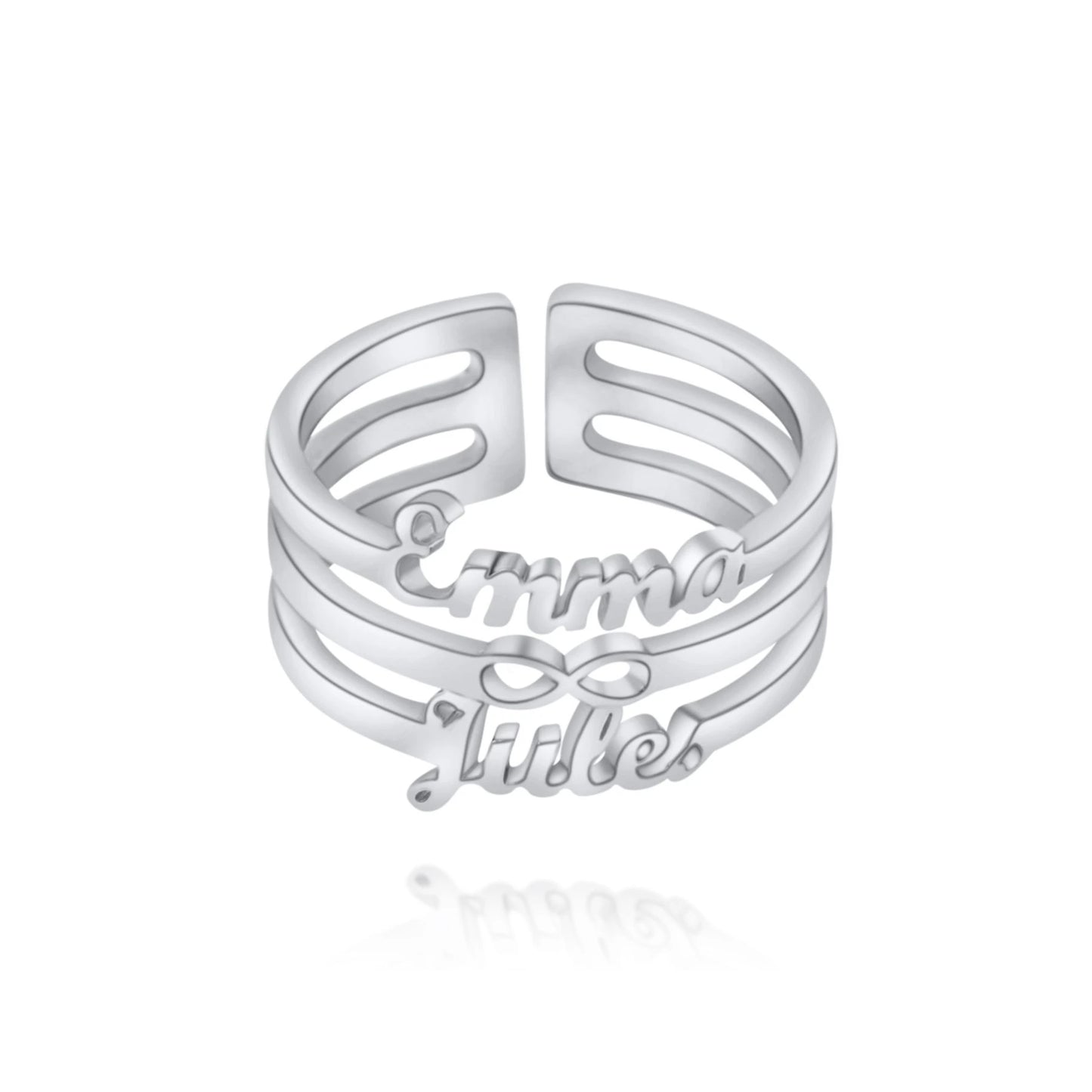 Personalized Infinity Ring with Two Names