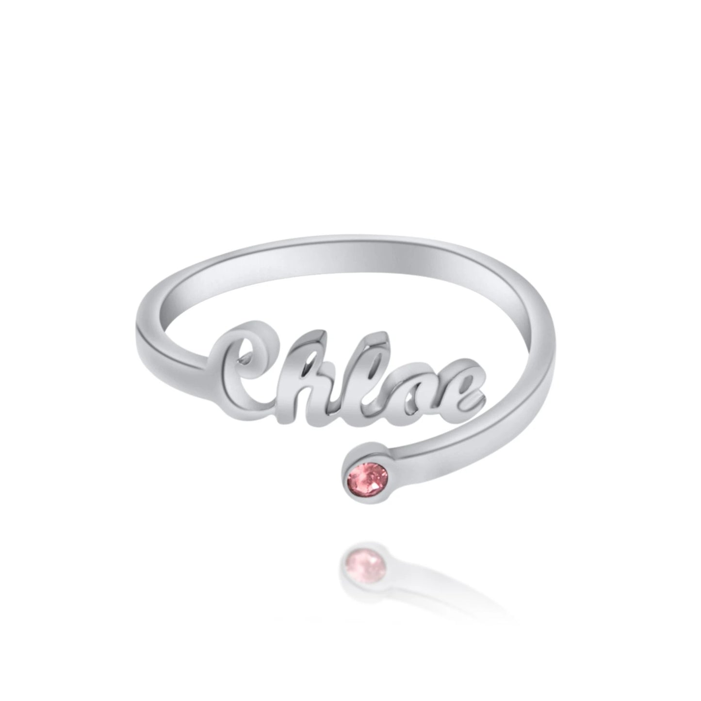 Open Ring with Birthstone
