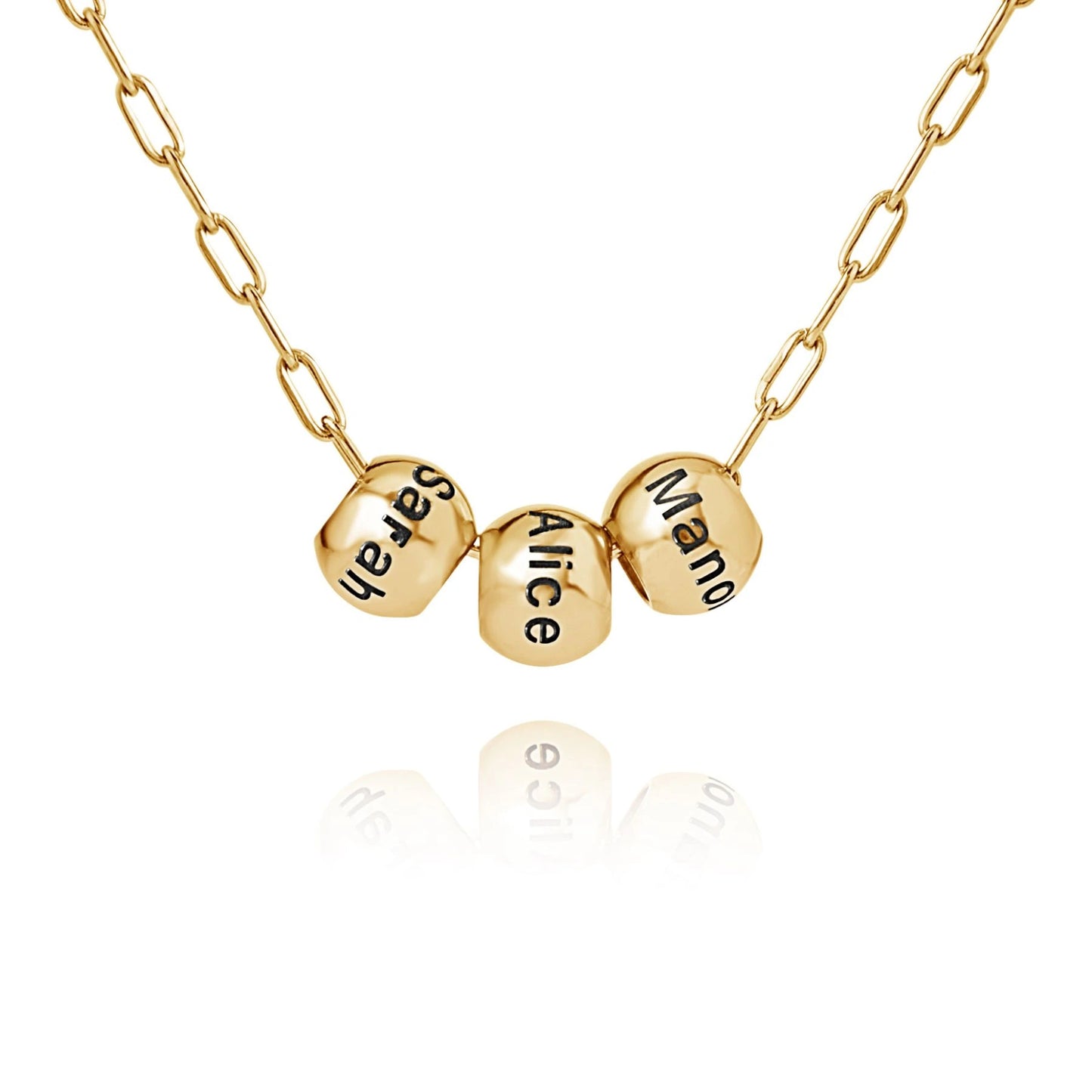 Beaded Chain Necklace with Name