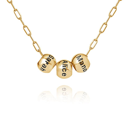 Beaded Chain Necklace with Name