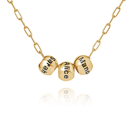 Beaded Chain Necklace with Name