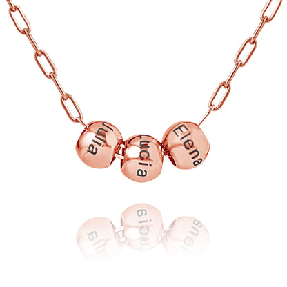 Beaded Chain Necklace with Name