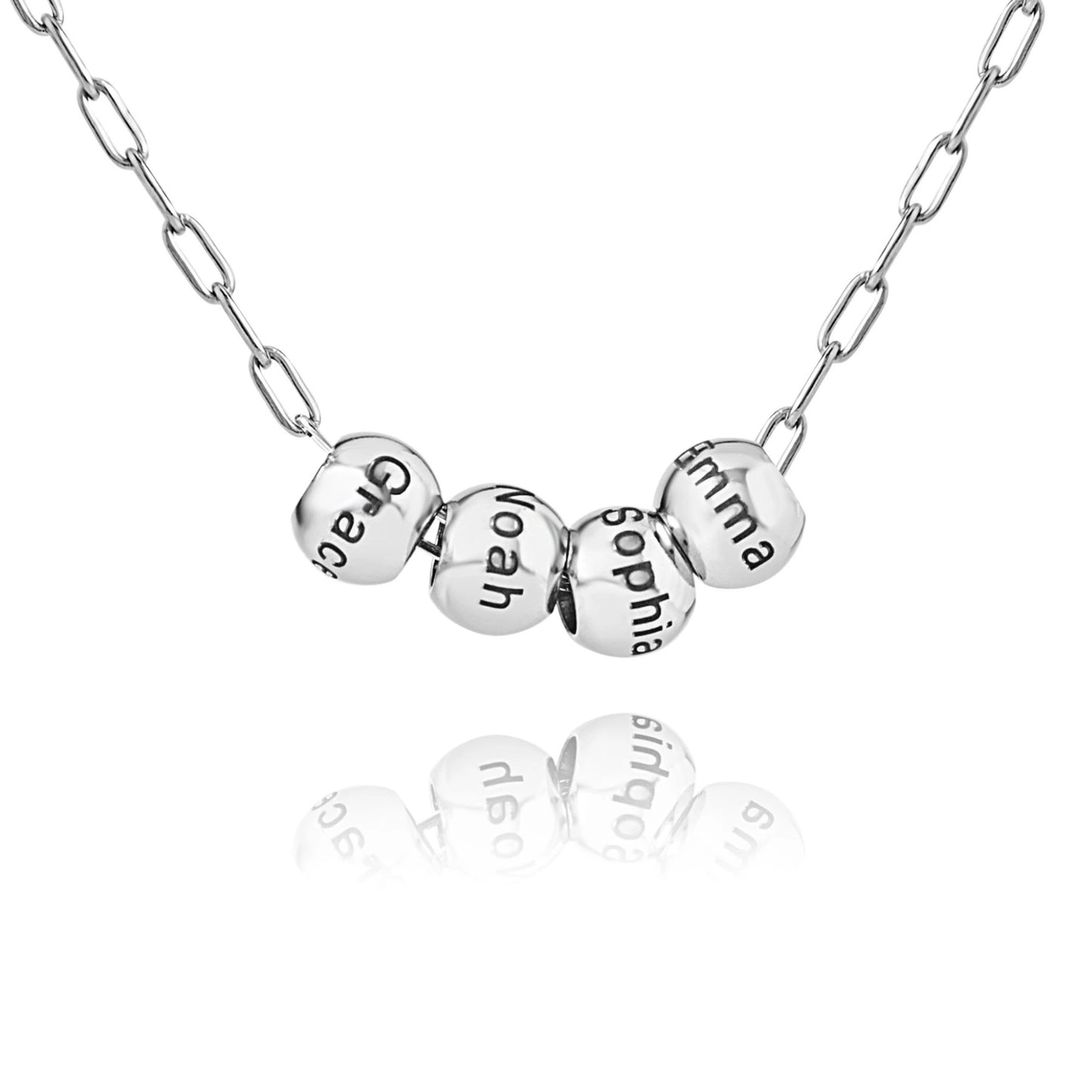 Beaded Chain Necklace with Name