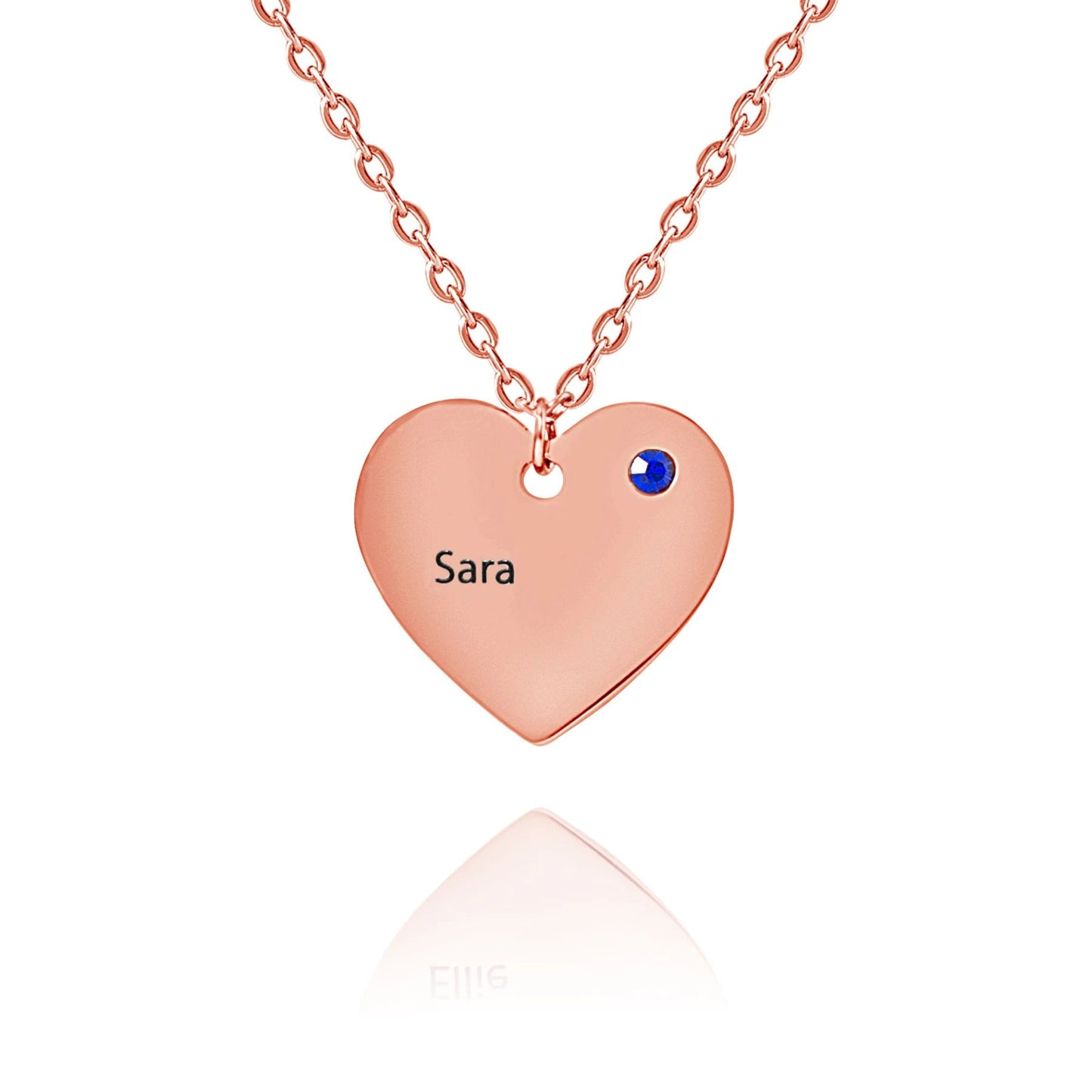 Personalized Heart Necklace with Birthstone
