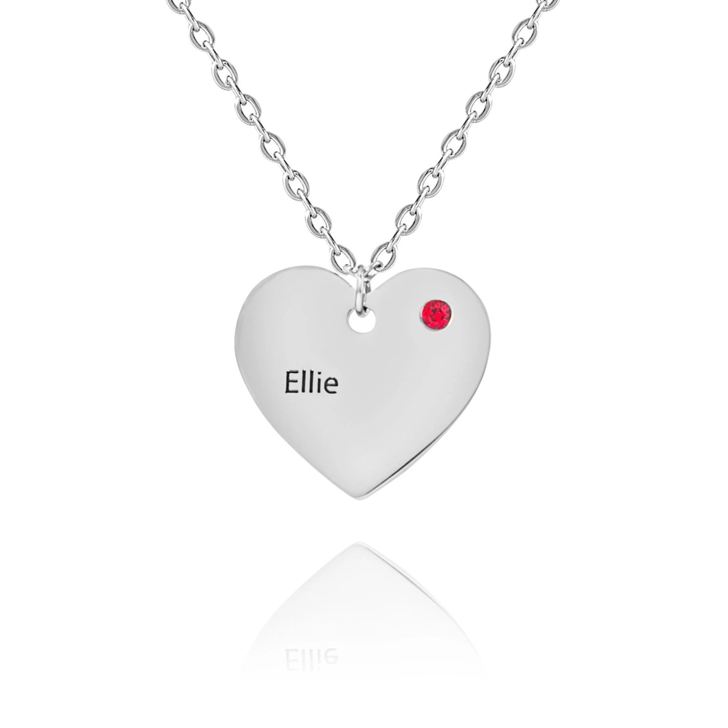 Personalized Heart Necklace with Birthstone