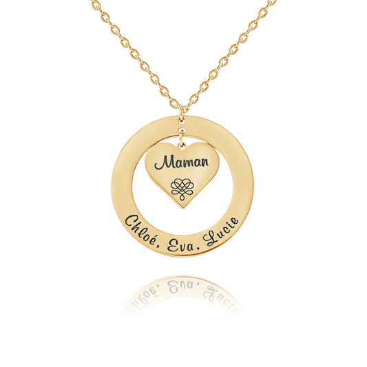Personalized Heart-in-Circle Pendant