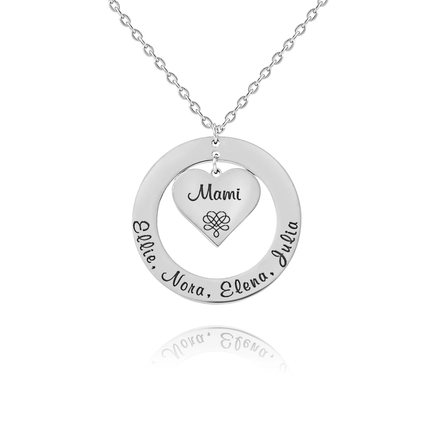 Personalized Heart-in-Circle Pendant