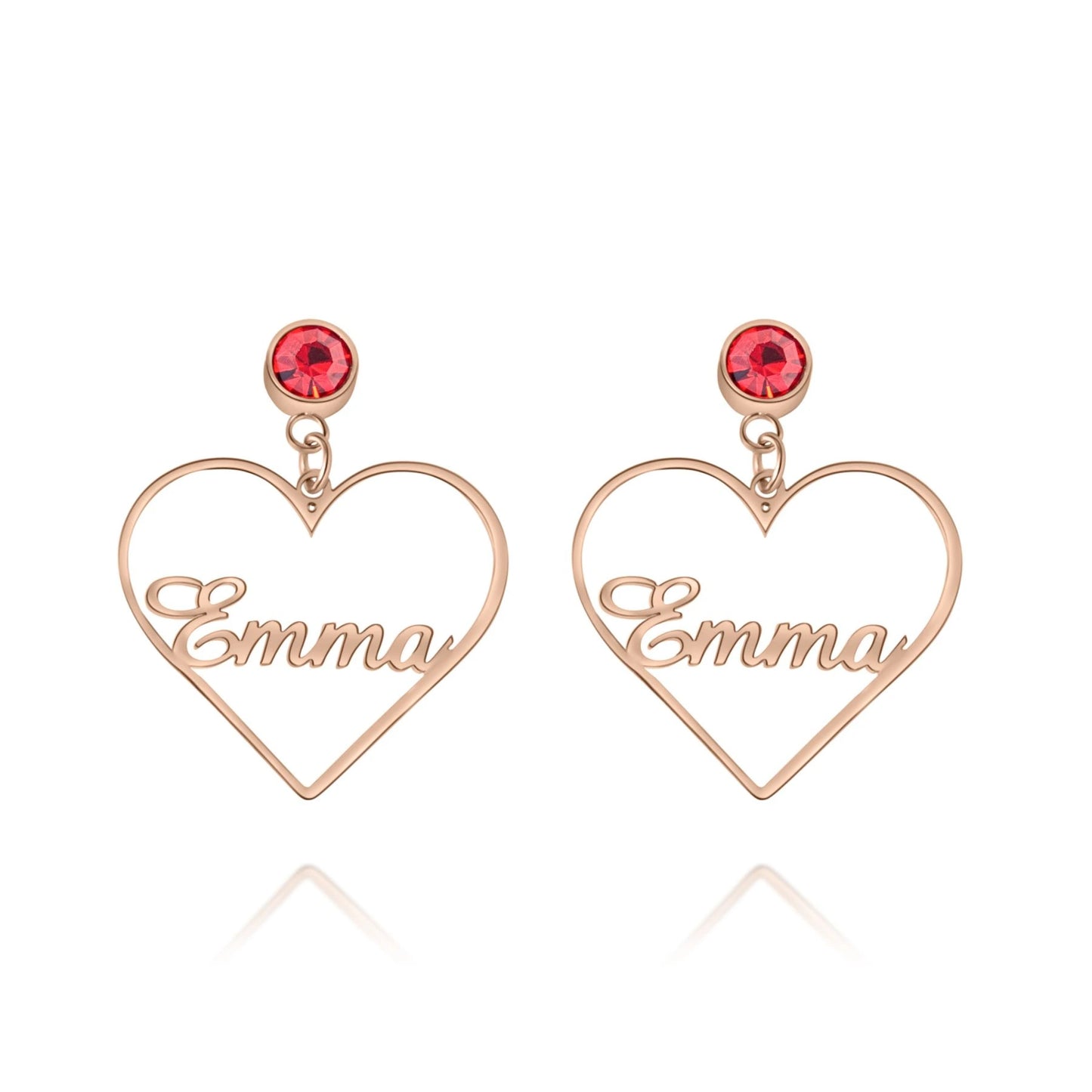 Personalized Heart Dangle Earrings