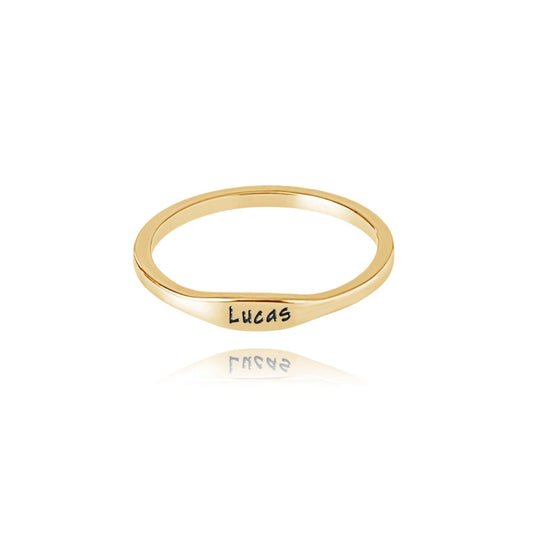 Engraved Thin Name Ring