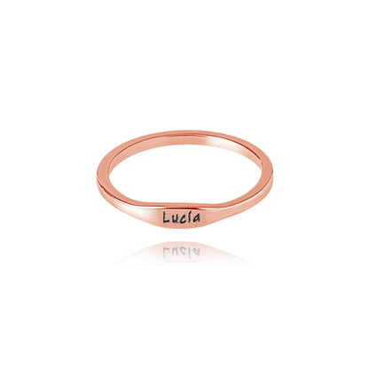 Engraved Thin Name Ring