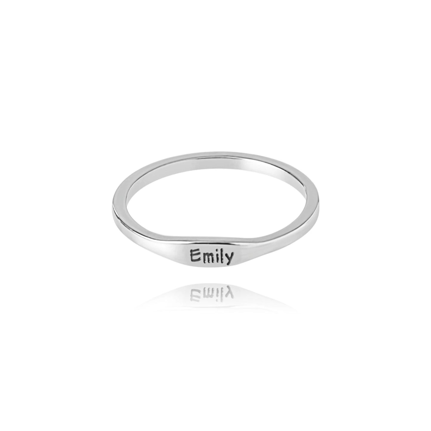 Engraved Thin Name Ring