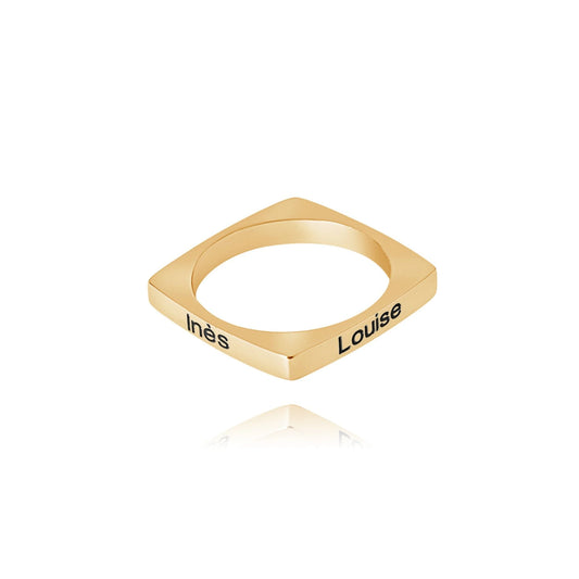 Personalized Square Ring with 4 Names