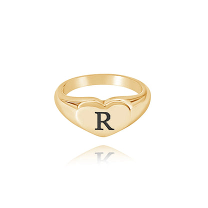 Personalized Signet Ring with Initial