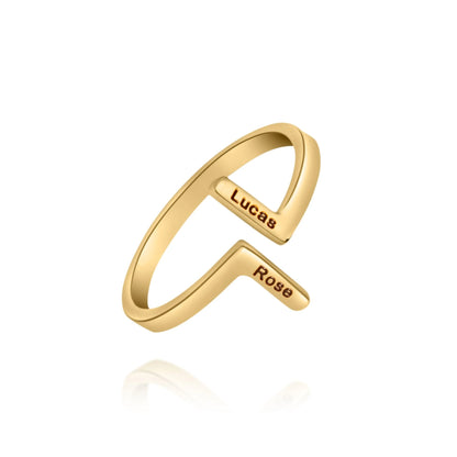 Simple Vertical Two-Name Ring