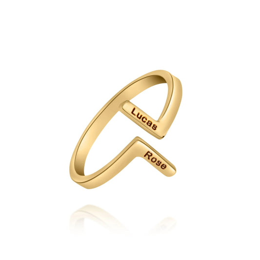 Simple Vertical Two-Name Ring