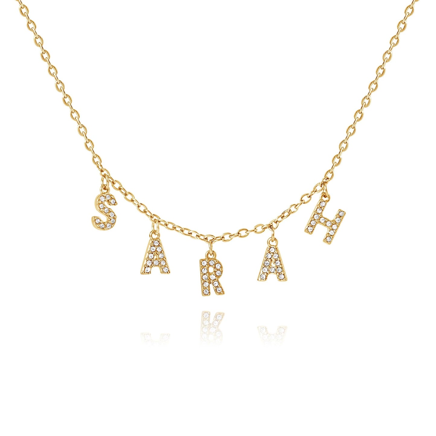 Name Necklace with Stone-Studded Letters