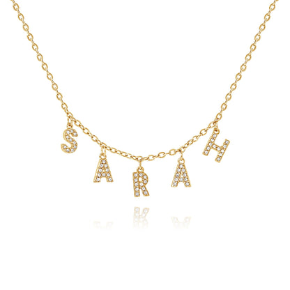Name Necklace with Stone-Studded Letters
