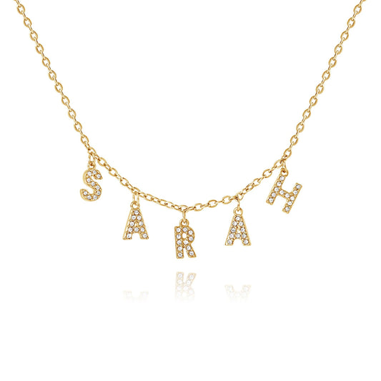 Name Necklace with Stone-Studded Letters