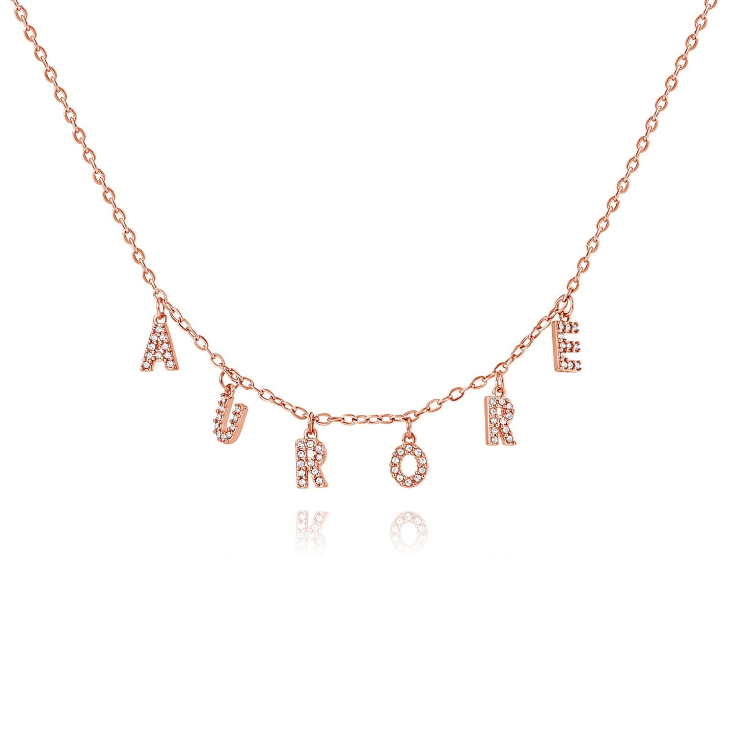 Name Necklace with Stone-Studded Letters