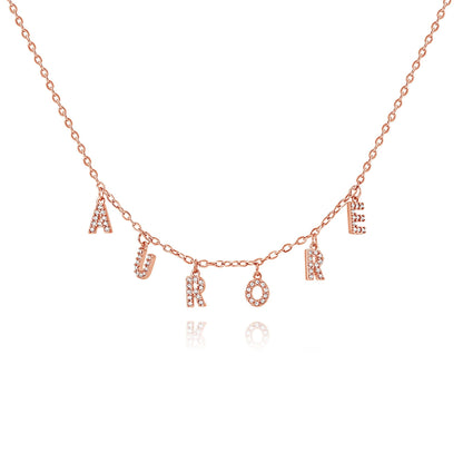 Name Necklace with Stone-Studded Letters