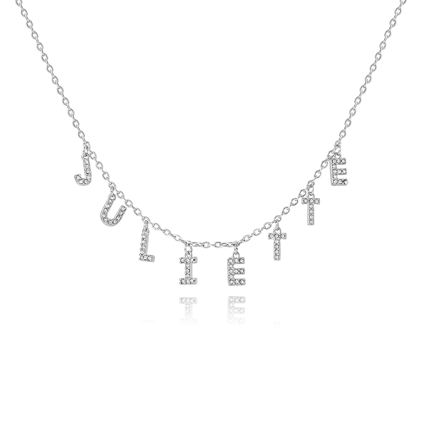 Name Necklace with Stone-Studded Letters